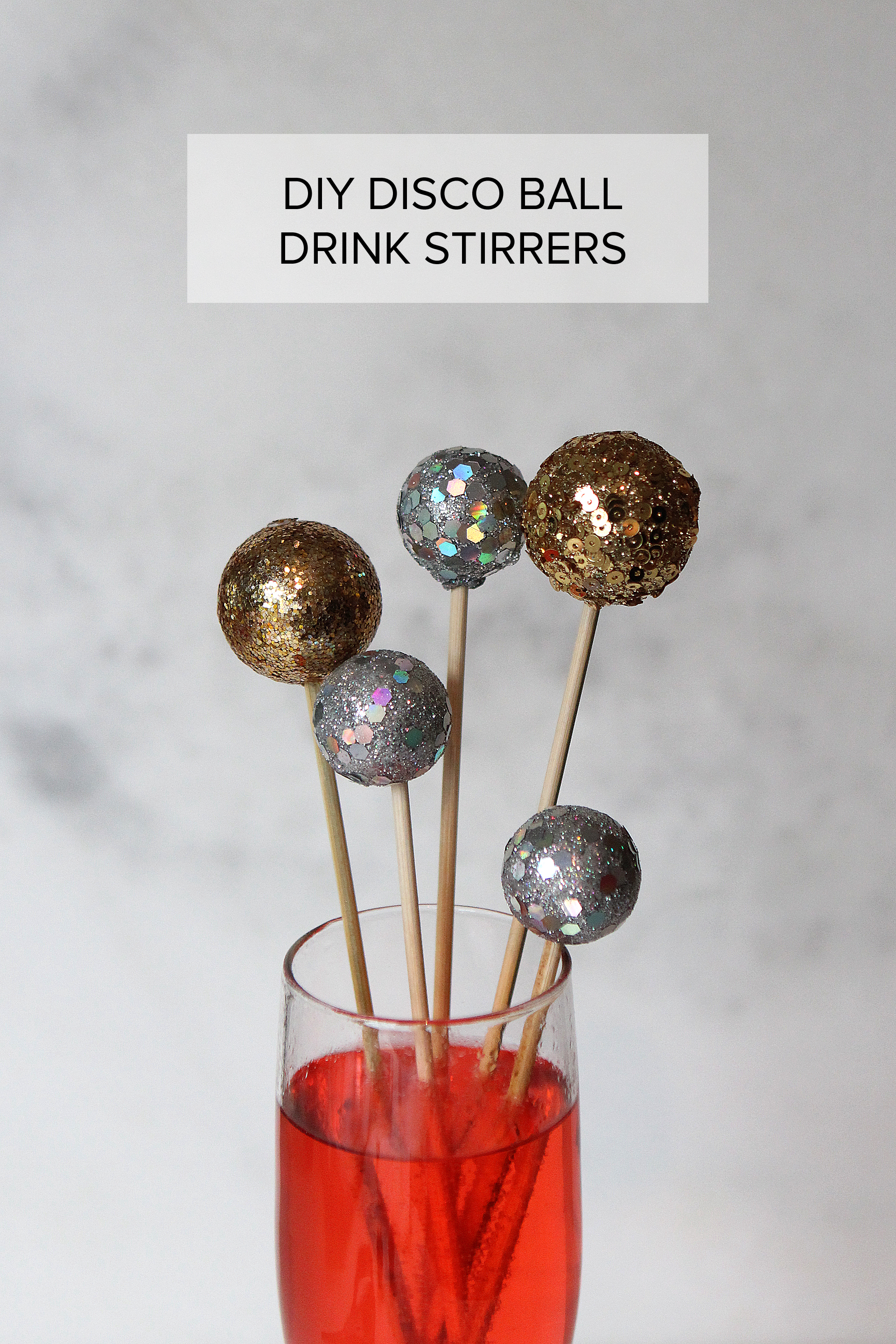 DIY Disco Ball Drink Stirrers | Alexandra Adams