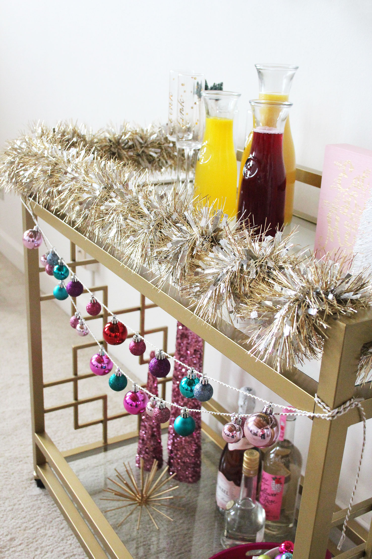 Christmas Morning Mimosa Bar Cart | Alexandra Adams